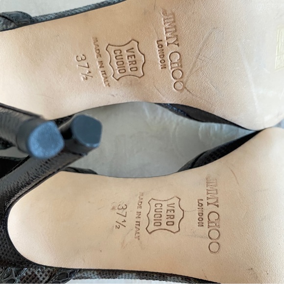 Jimmy Choo Two Tone Karung Leather Sandals - Picture 6 of 11